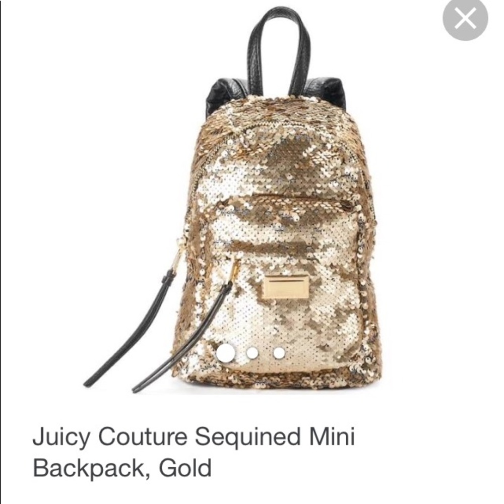 Gold Sequin Juicy Couture Mini Backpack! Rare!